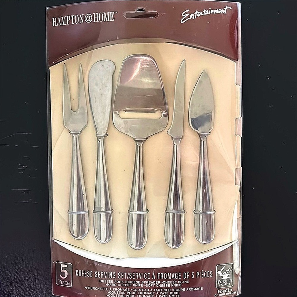 Hampton @ Home 5 Piece Stainless Steel Cheese Serving Set Forged NIB 2002